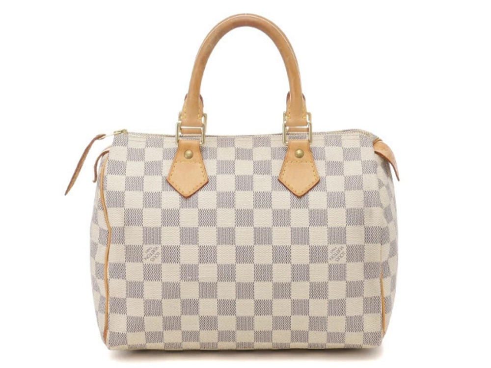 LOUIS VUITTON Speedy Handbag Damier Azur White